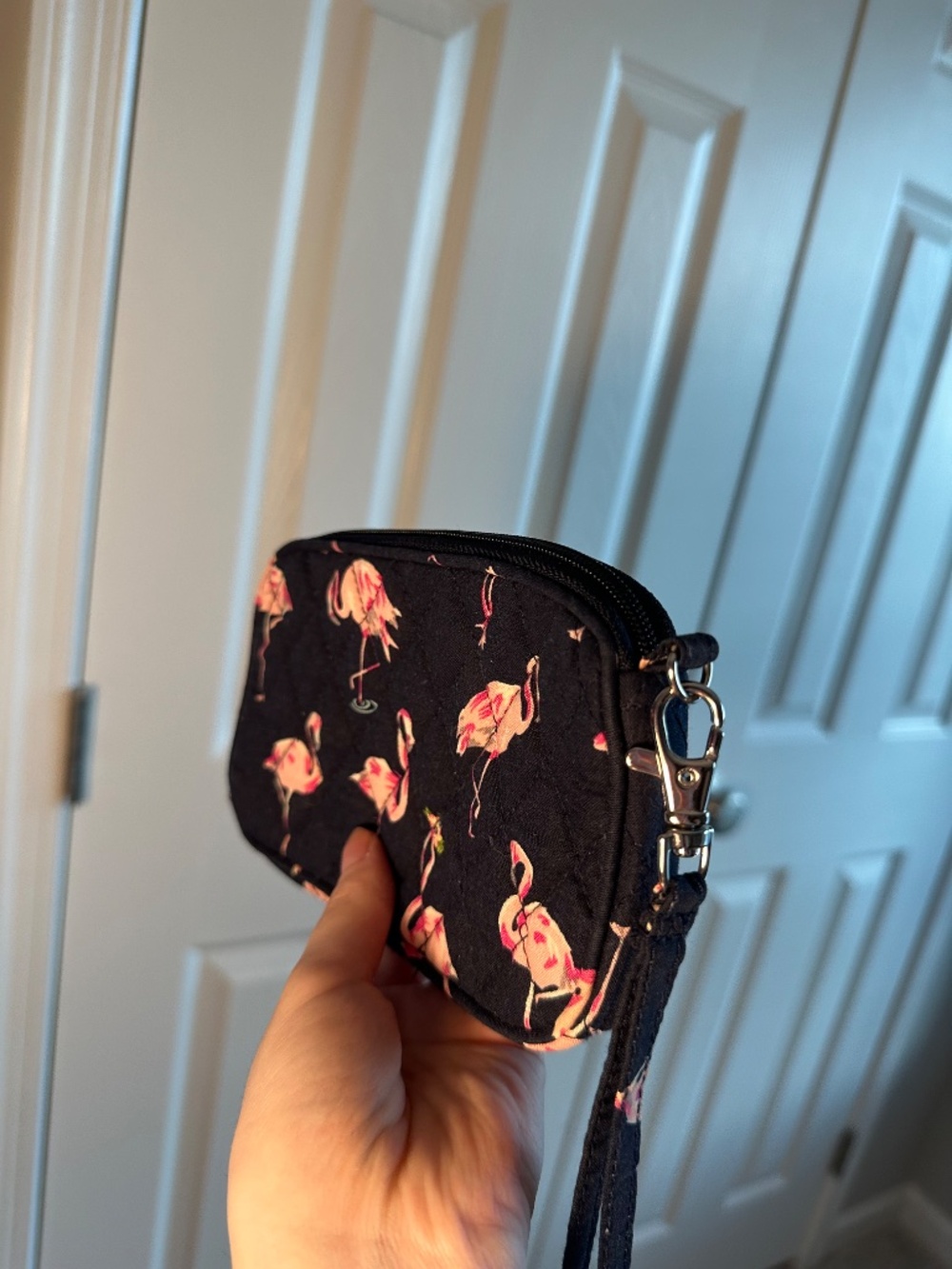 Vera Bradley RFID Crossbody Wallet Wristlet Retired Print (Flamingo Fiesta) - Picture 4 of 10